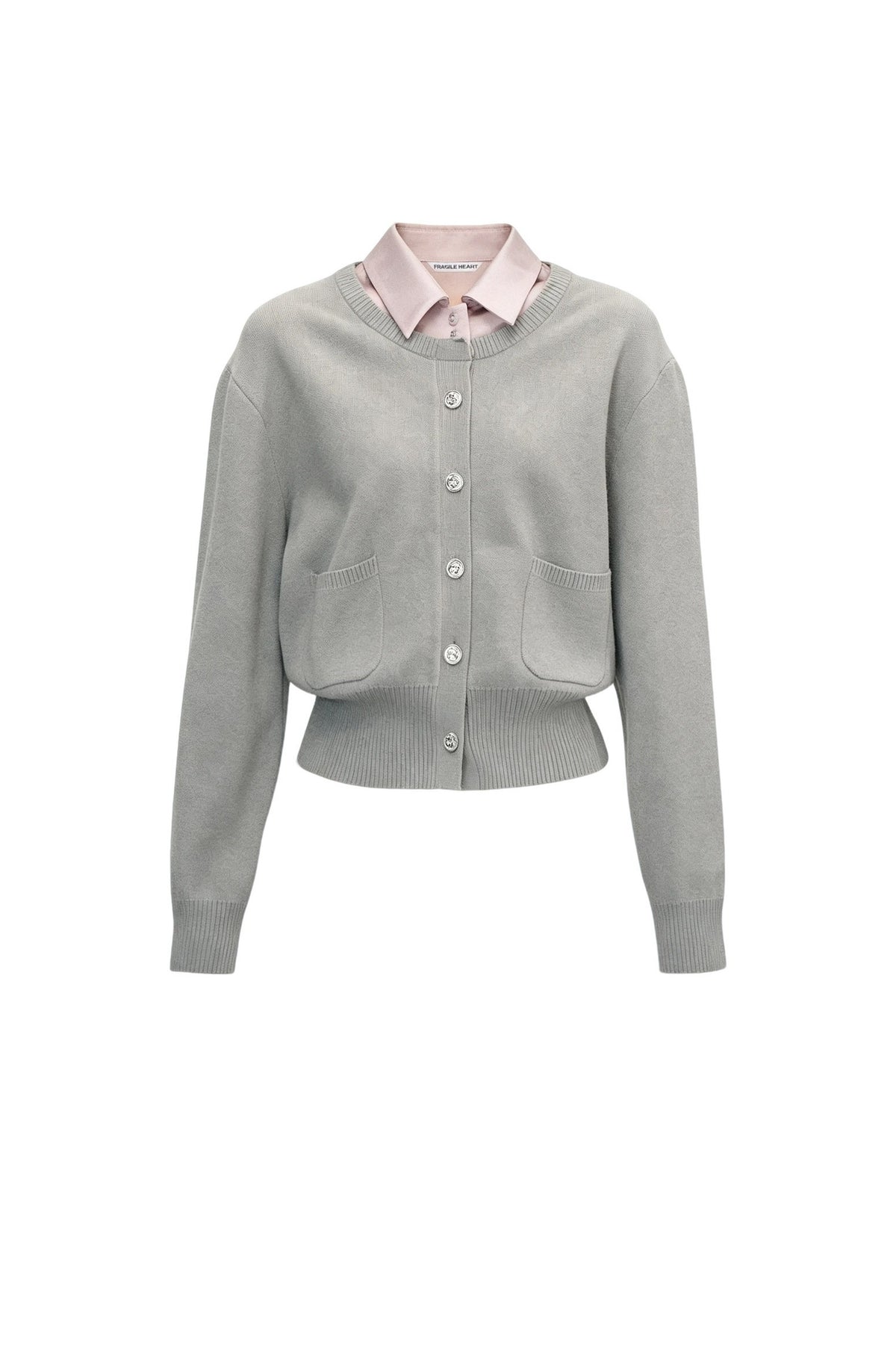 Retro Lapel Patchwork Knit Sweater Set-Up