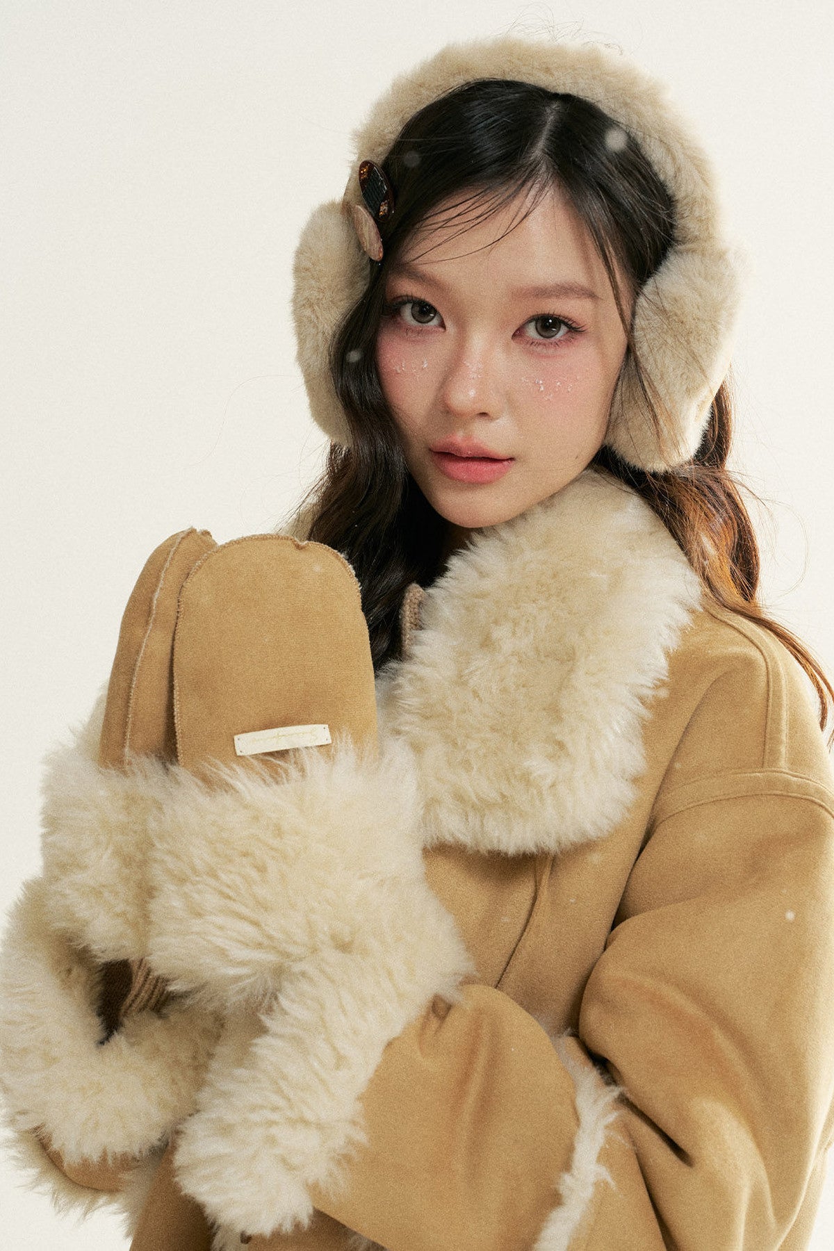 Loose Fur Integrated Suede Jacket
