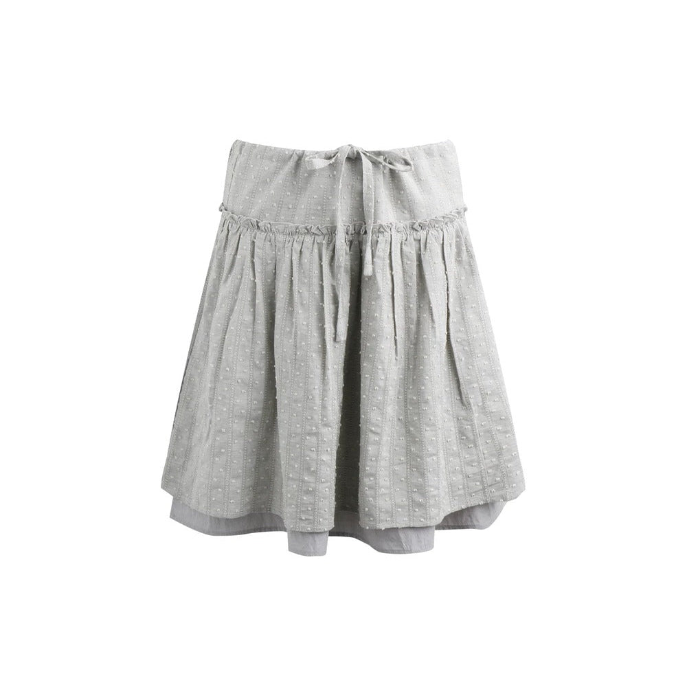 Ruffle Drawstring Blouse & Skirt Set-Up