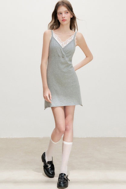 Knitted V-Neck A-Line Dress