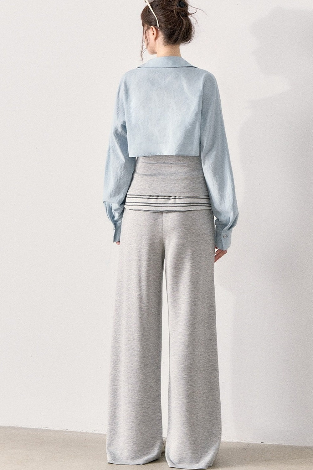 Relaxed Knit Wide Leg Pants and Shirt Set
