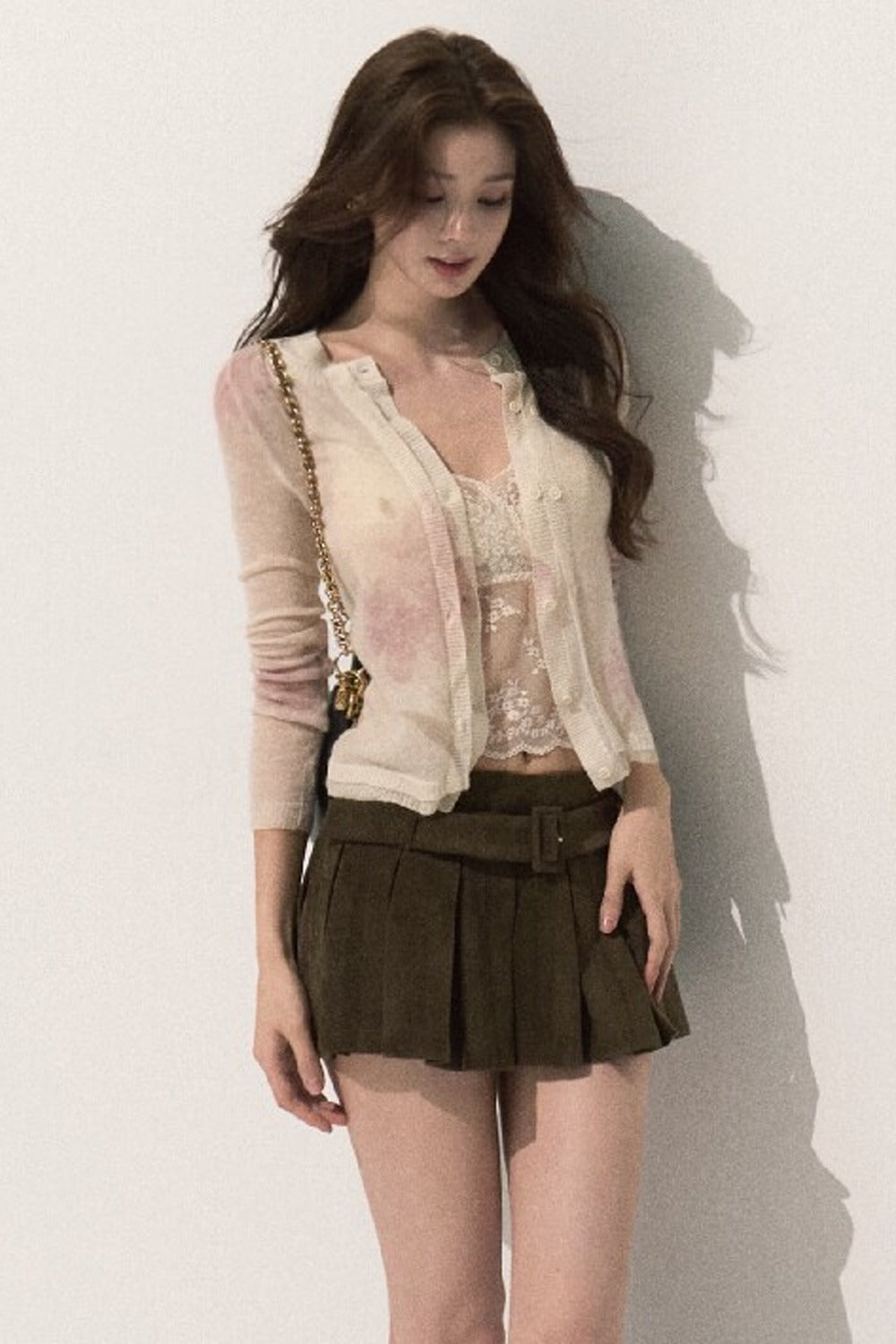 Lyocell High-Waisted Pleated Skirt