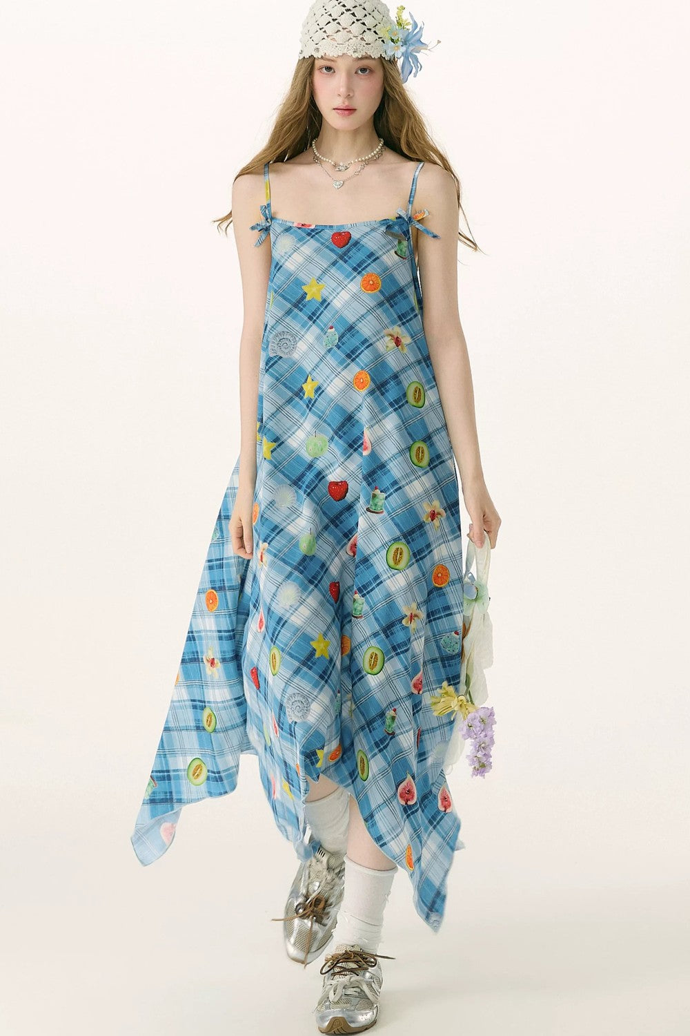 Robe à carreaux avec imprimé amusant Doux rêves