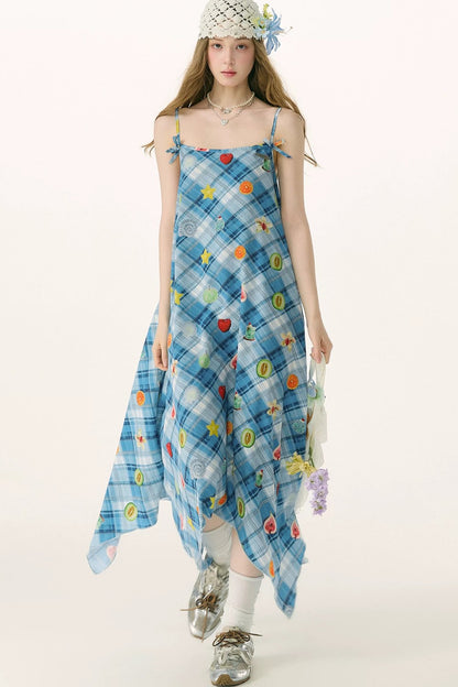 Robe à carreaux avec imprimé amusant Doux rêves