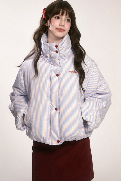 Two-Tone Short Puffer Jacket