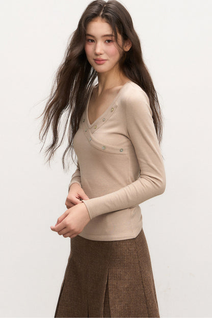 Lace V-Neck Knit Top and Skirt Set-Up