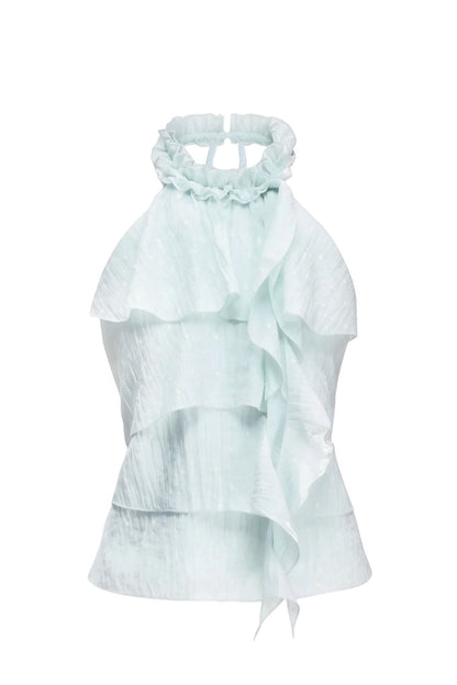 Mint Polka Dot Halter Top Set-Up