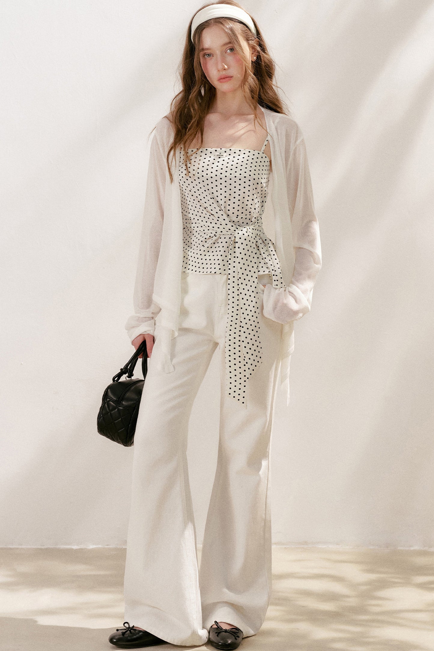Asymmetrical Polka Dot Camisole