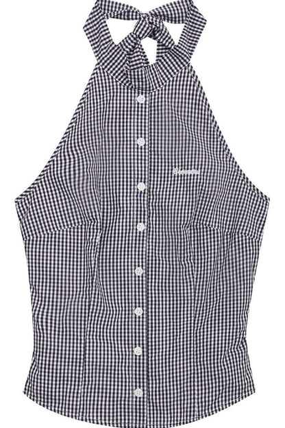 Plaid Bow Tie Halter Top