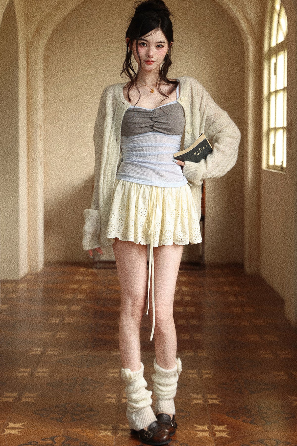 Spaghetti Strap Ruched Camisole