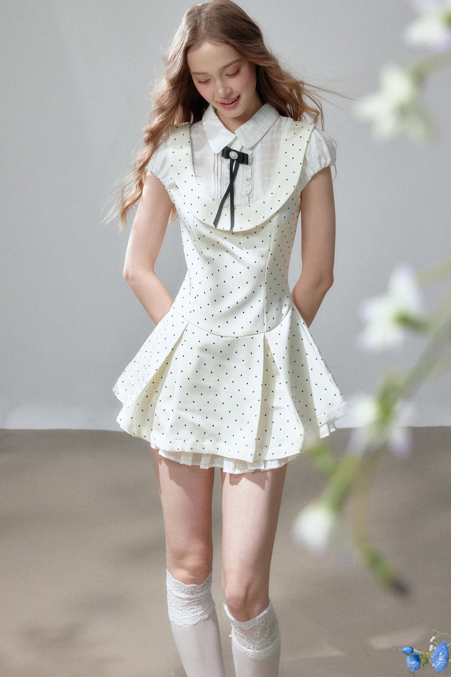 Cream Polka Dot Dress