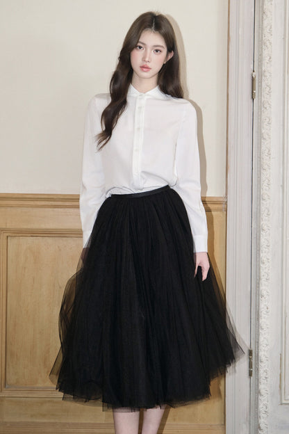 White Doll Collar Shirt