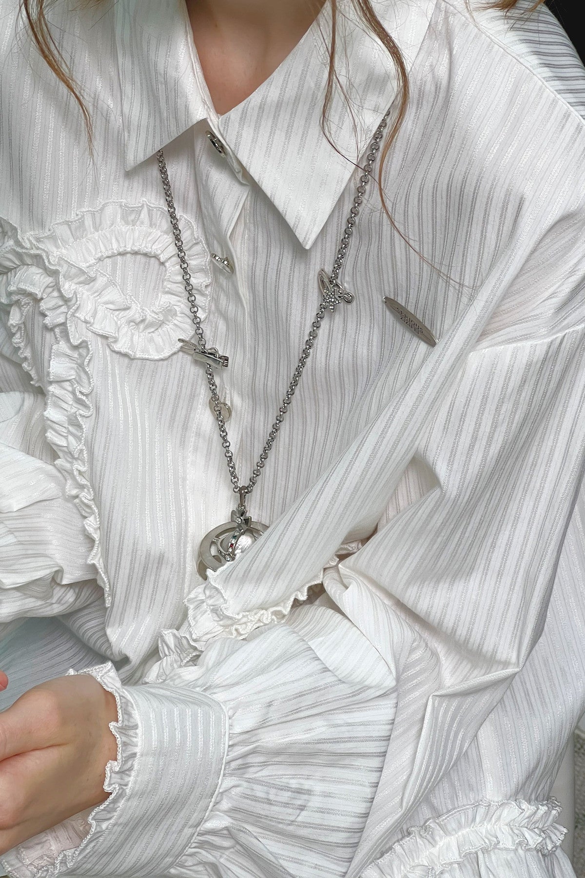 Lace Hem Bow Blouse