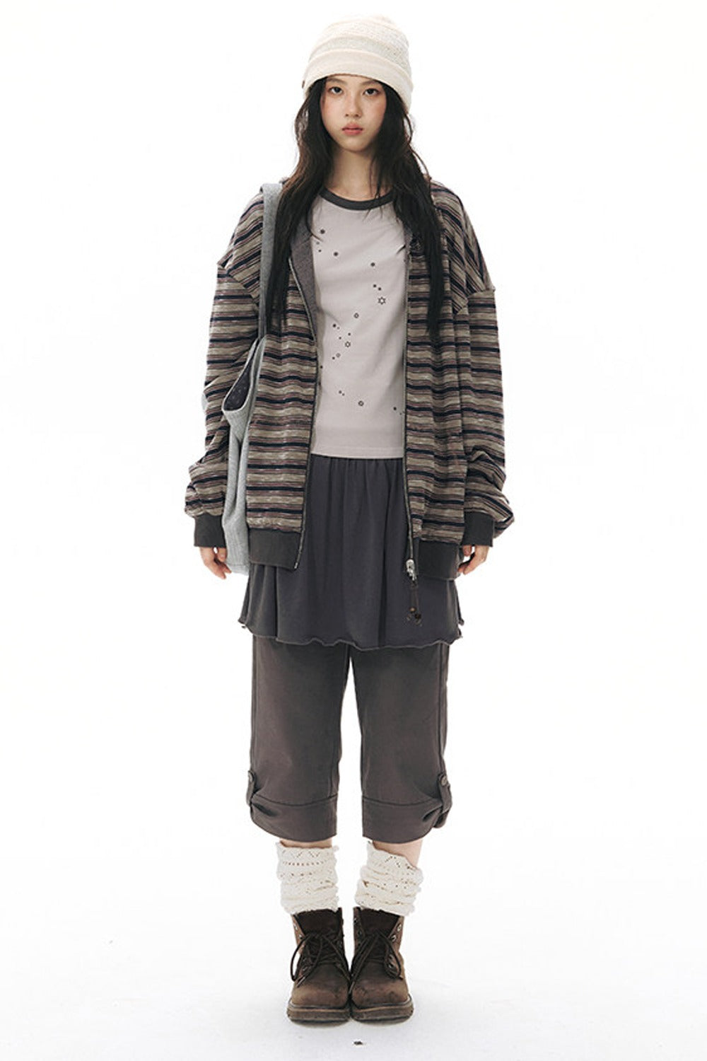 Color-Blocked Raglan Sleeve Knit Blouse