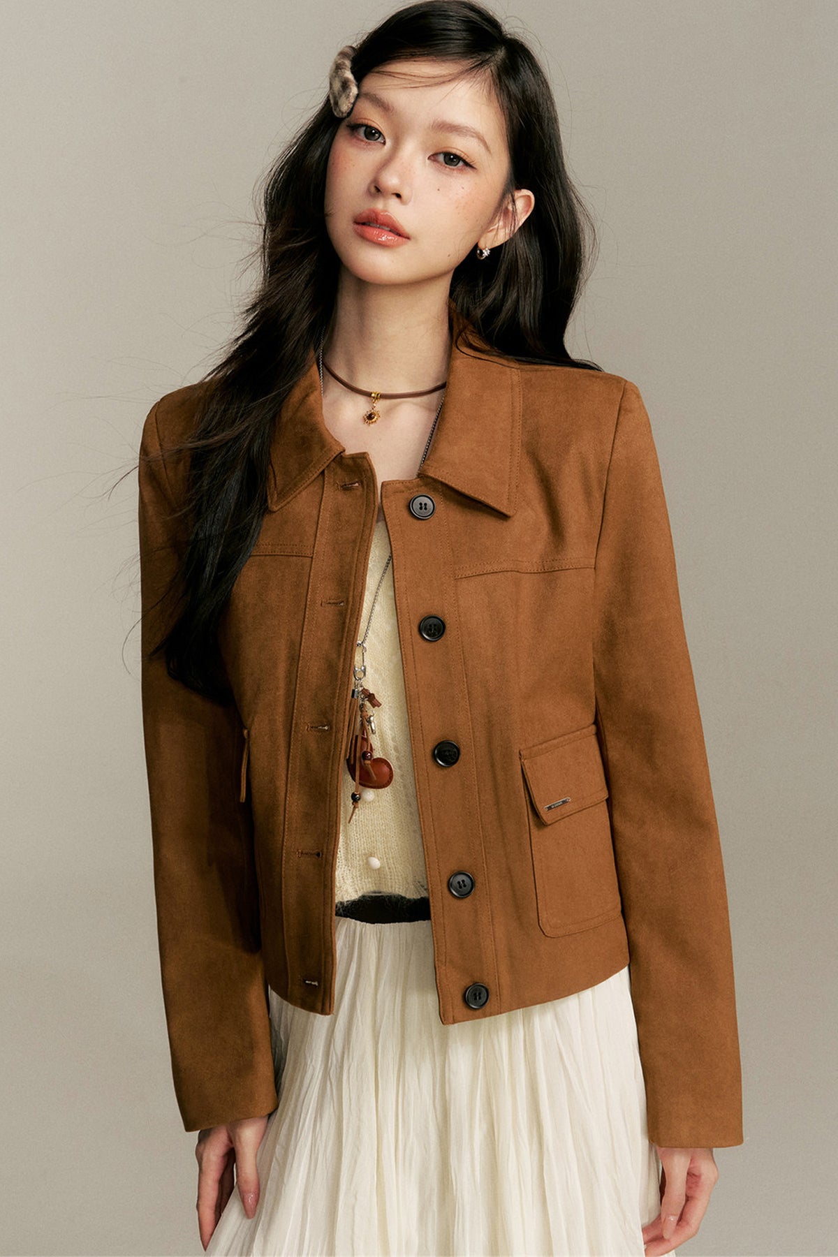 Faux Suede Brown Jacket