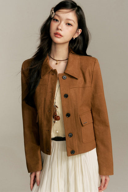 Faux Suede Brown Jacket