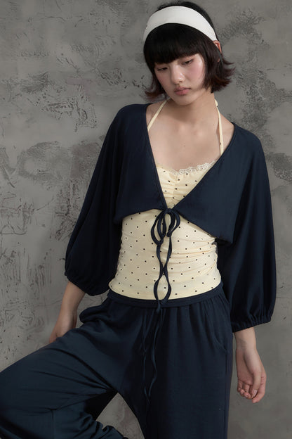 Polka Dot Camisole and Short Cardigan Set-Up