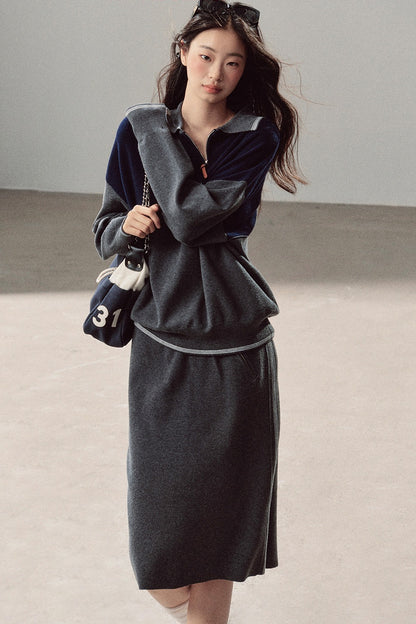 Wool Academy Style Top and Skirt Set-Up