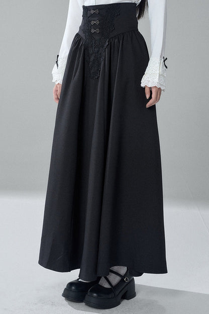 Gothic Black Skirt and White Shirt Set-Up