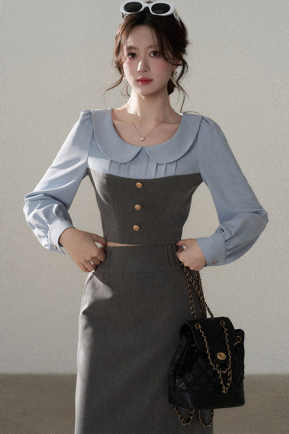 Color-Block Top and Skirt Set-Up