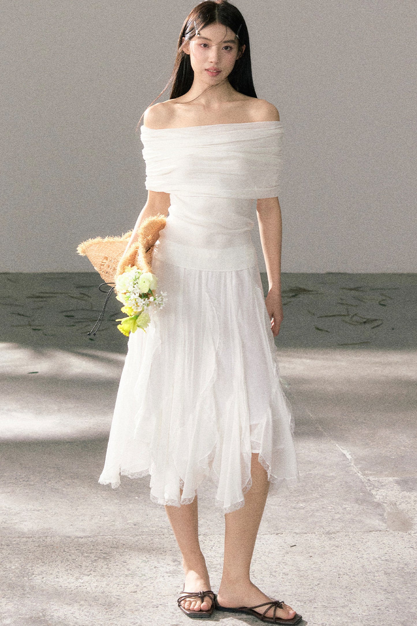 Asymmetrical Lace A-Line Skirt