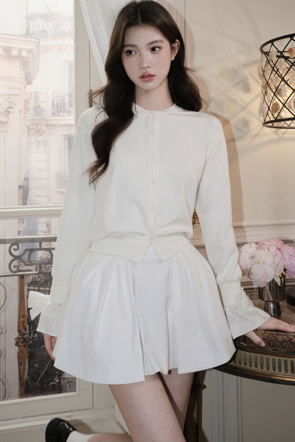 Layered-Look Bow Knit Cardigan