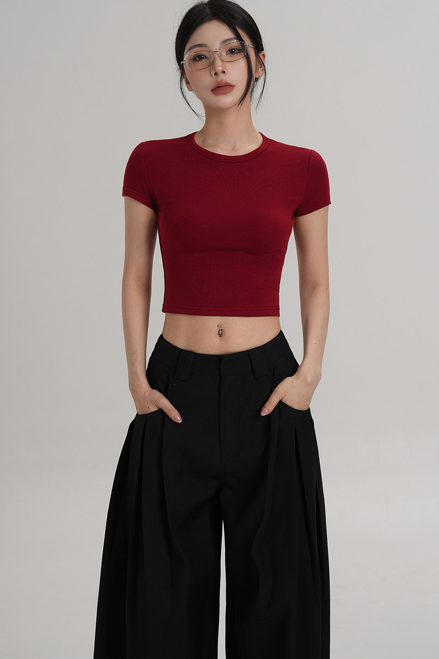 Elegant High-Waisted Crop Top