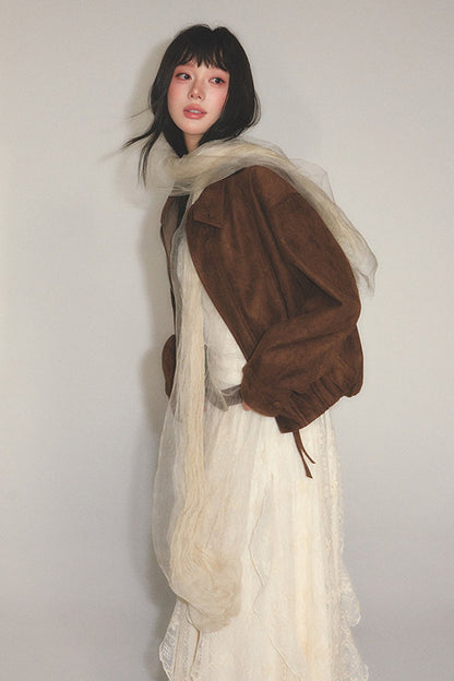Loose Retro Suede Jacket