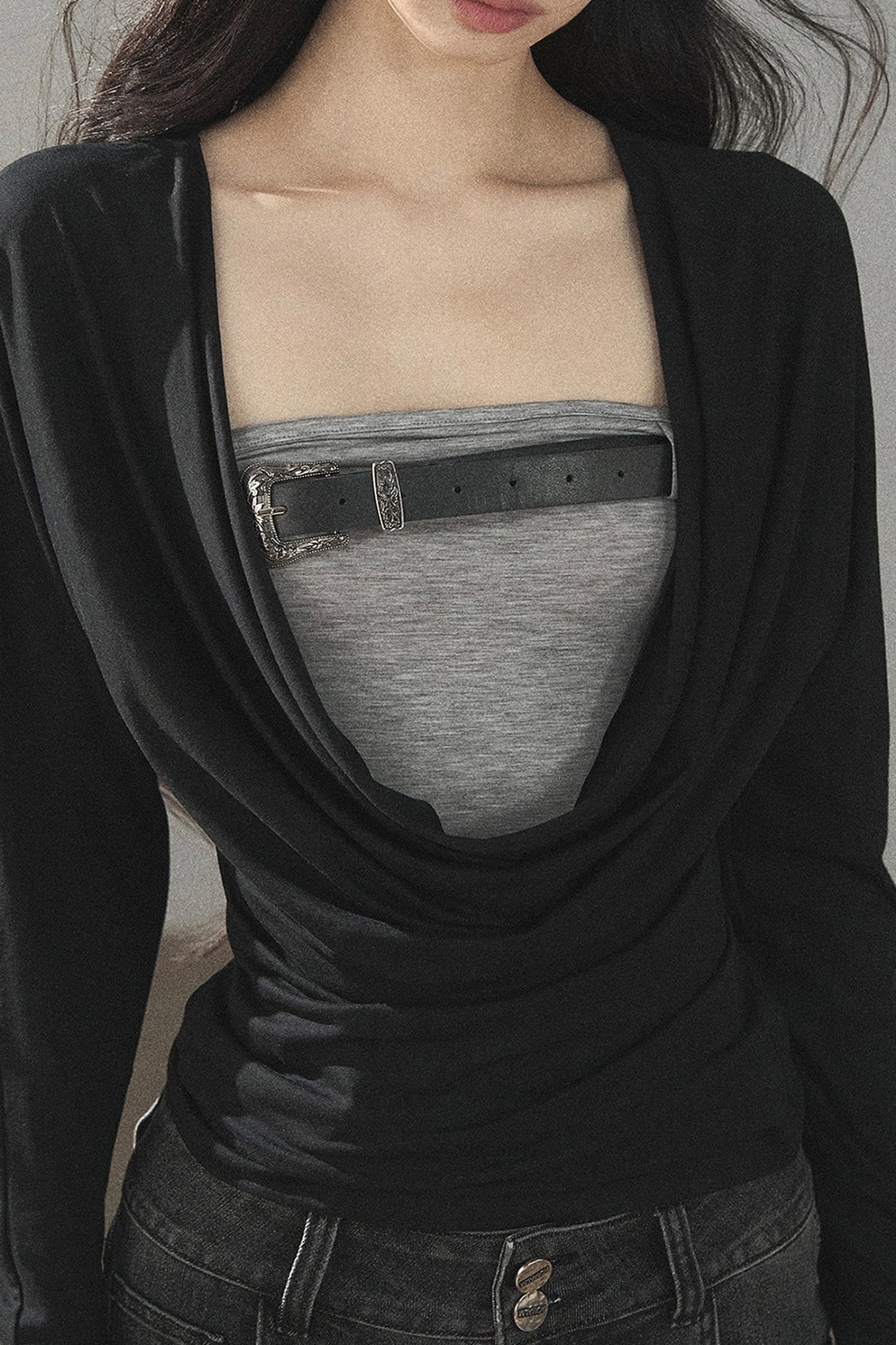 Layered-Look Long Sleeve Top