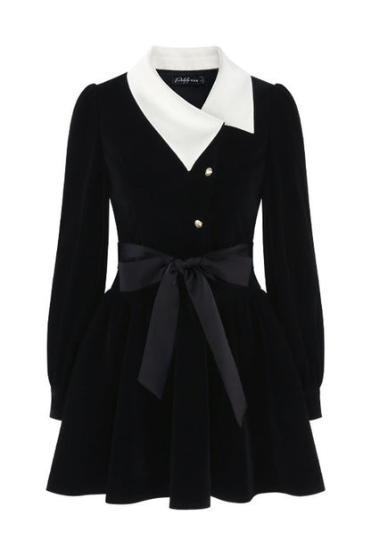 Black Velvet A-Line Dress