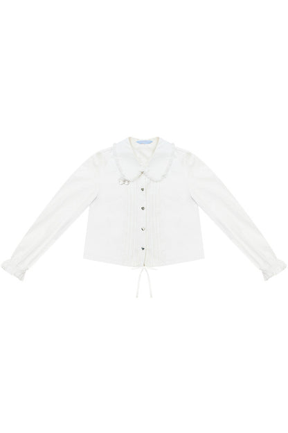 Tassel Doll Collar Short Shirt