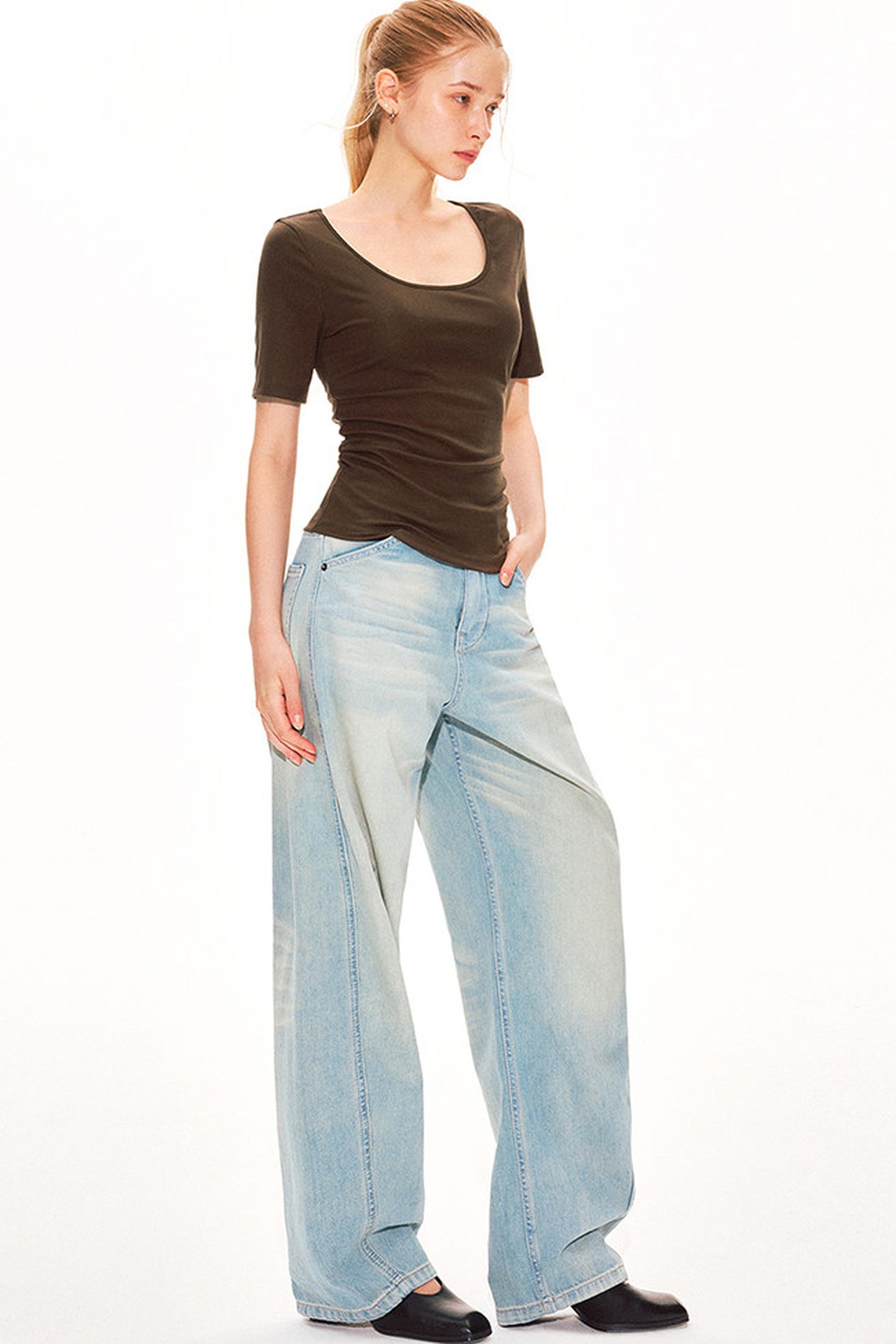 Vintage Distressed Scimitar Jeans