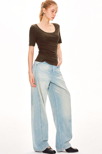 Vintage Distressed Scimitar Jeans