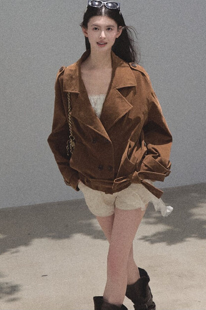Maillard Caramel Retro Jacket Set