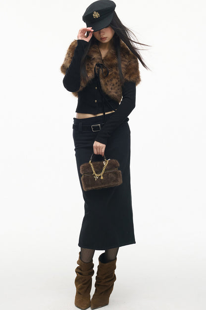 Knitted Sweatshirt Fabric Straight Skirt