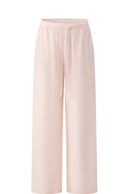 Light Pink Tencel Linen Parachute Pants