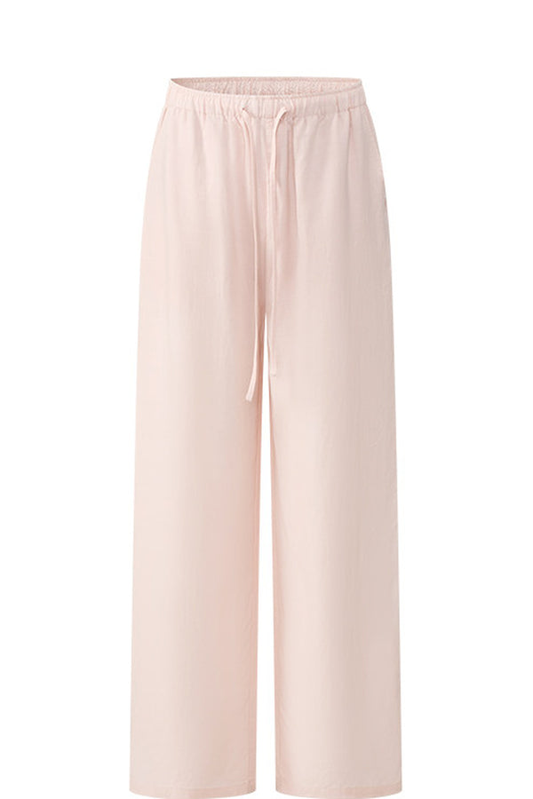Light Pink Tencel Linen Parachute Pants