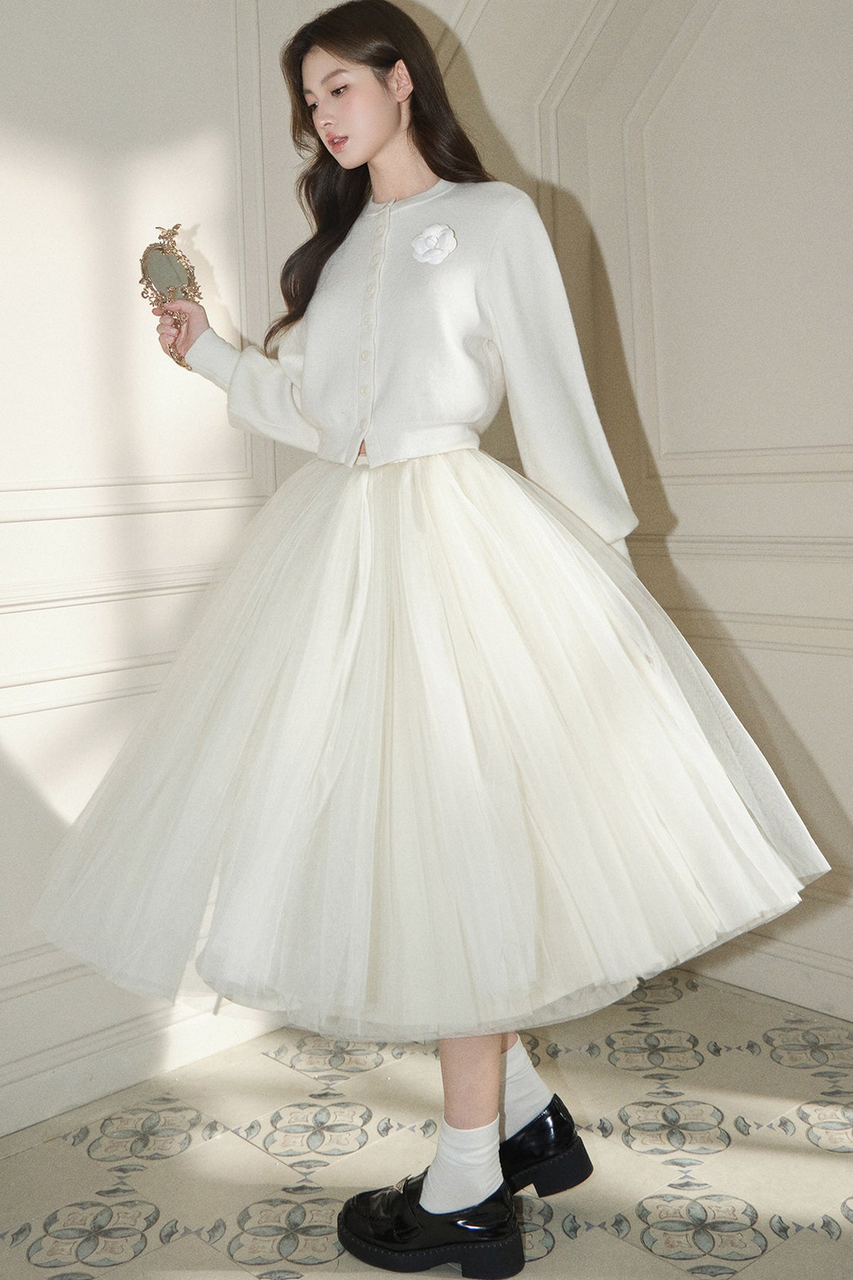 White Camellia Brooch