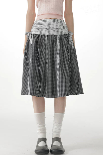Retro Plaid Patchwork Skirt
