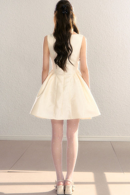 French Sleeveless Cinched Dress