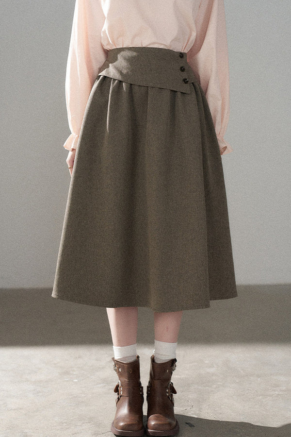 Pink Ruffle Collar Long-Sleeved Top and Skirt Set-Up