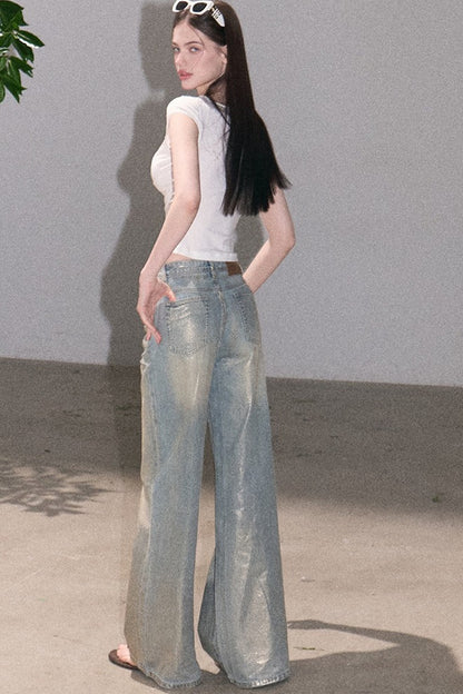 Retro Gradient Cotton Jeans