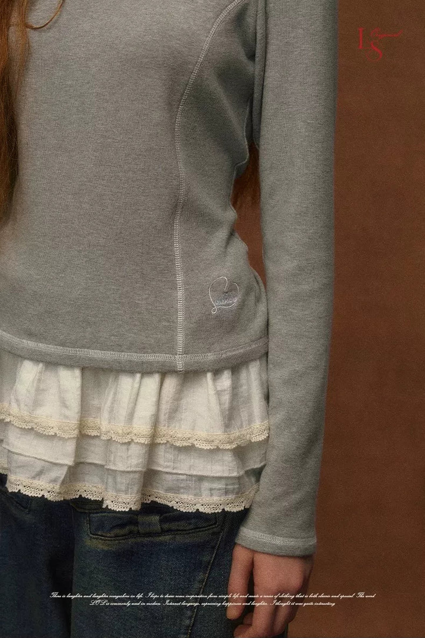 Lace Trim Layered Skirt