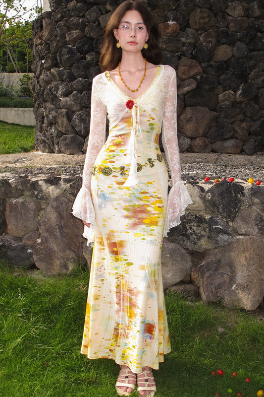 Impressionist Lace Fishtail Dress Set-Up