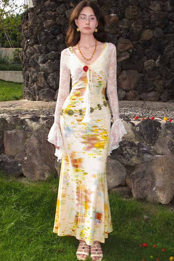 Impressionist Lace Fishtail Dress Set-Up