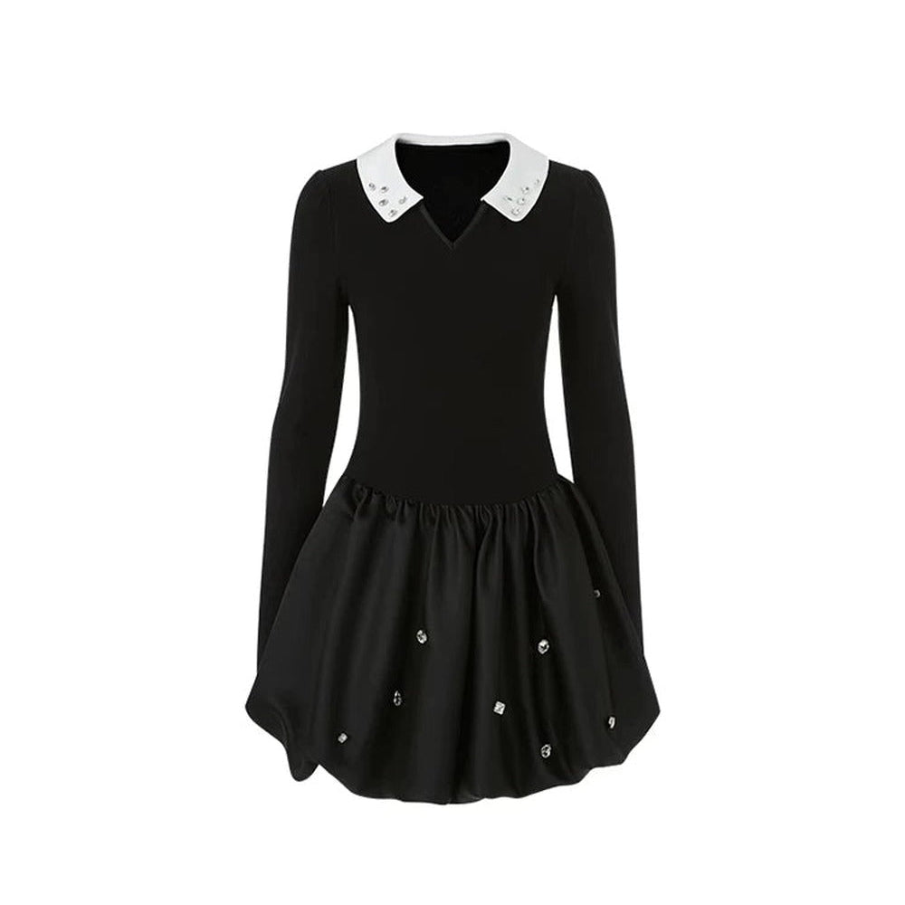 Set Abito Mini con Risvolto in Paillettes Miu-Style
