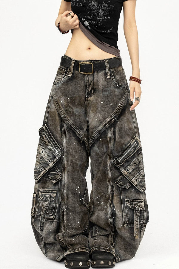 Pantalones vaqueros deconstruidos retro