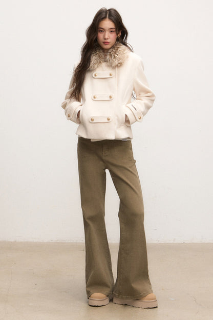 Ensemble veste et jean évasé taille haute