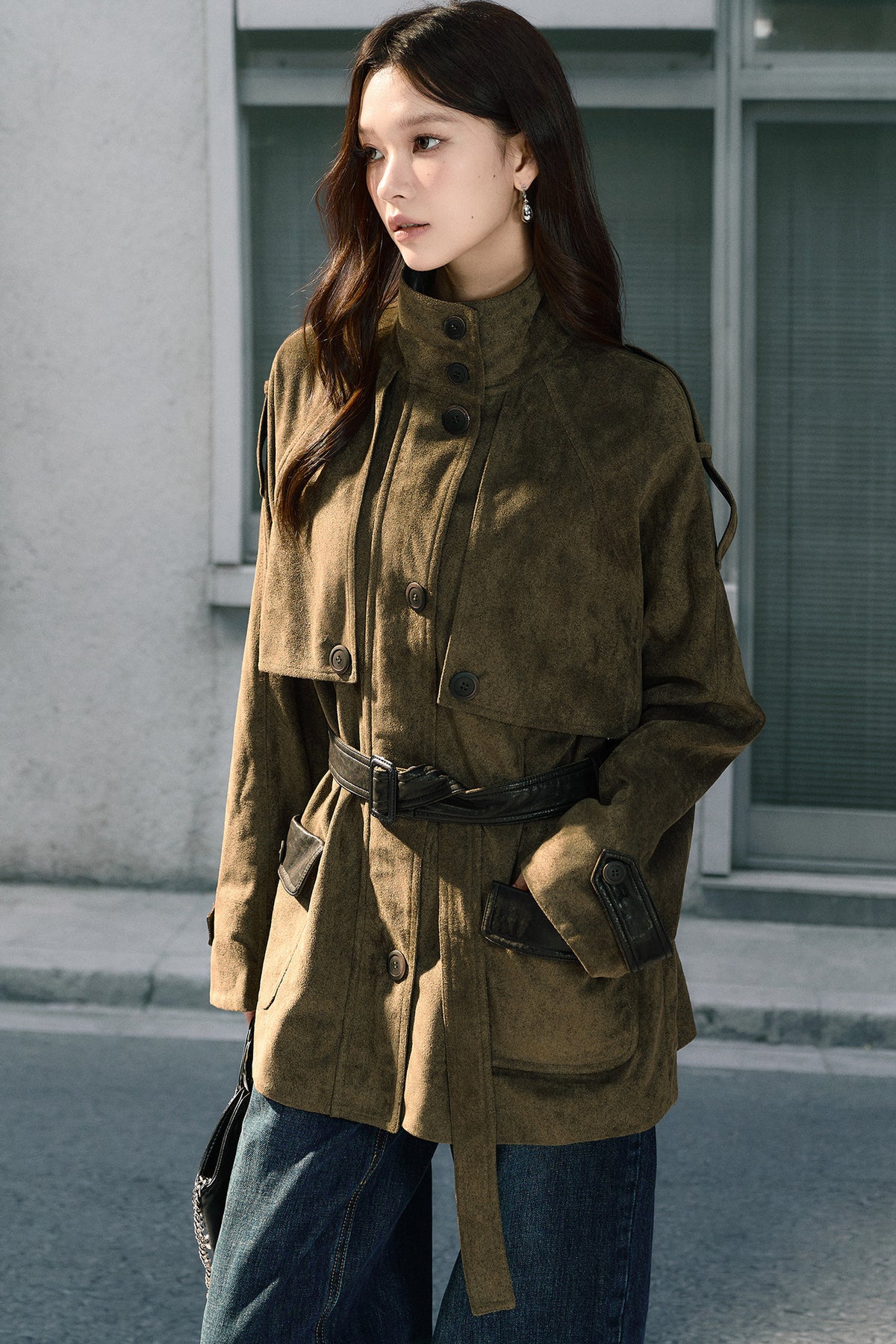 Suede Belted Jacket