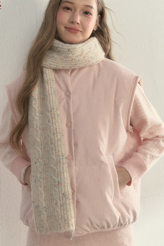 Vintage Twist Color Dot Wool Long Scarf